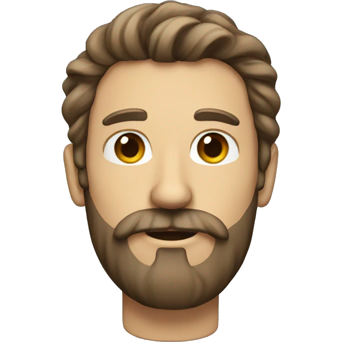 Man with long brown hair mustache and beard emoji