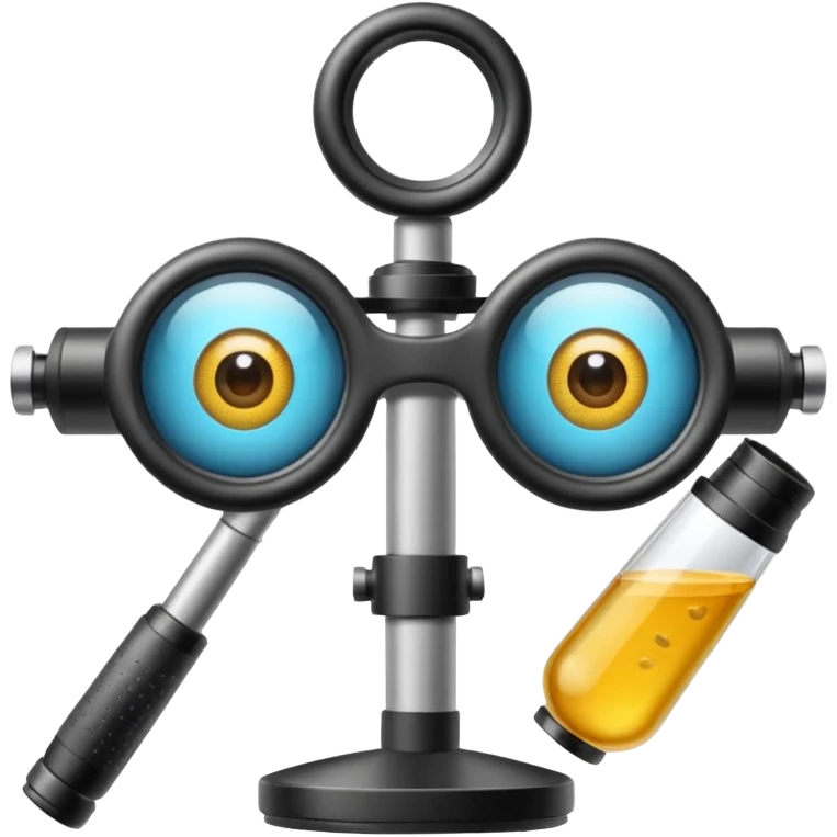 oculos, lente e microscopio objetos emoji