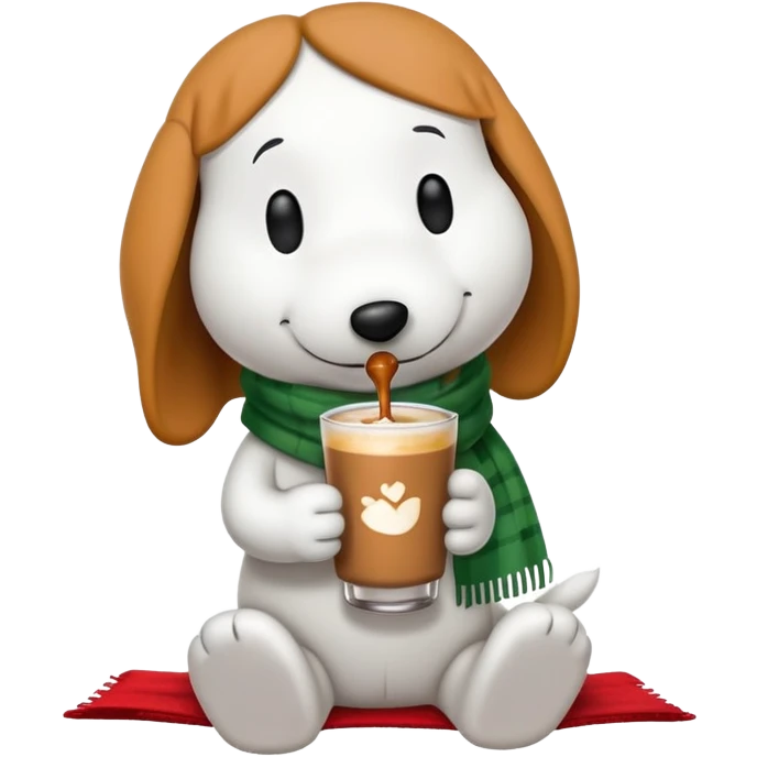 Snoopy drinking chai  emoji