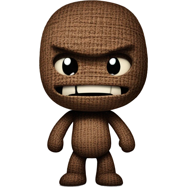 sackboy looking angry arms folded emoji