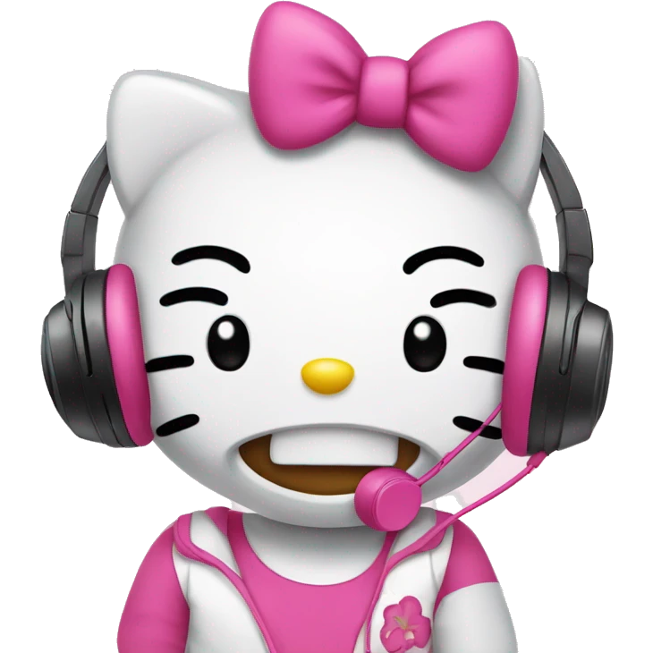 hello kitty with headphones  emoji