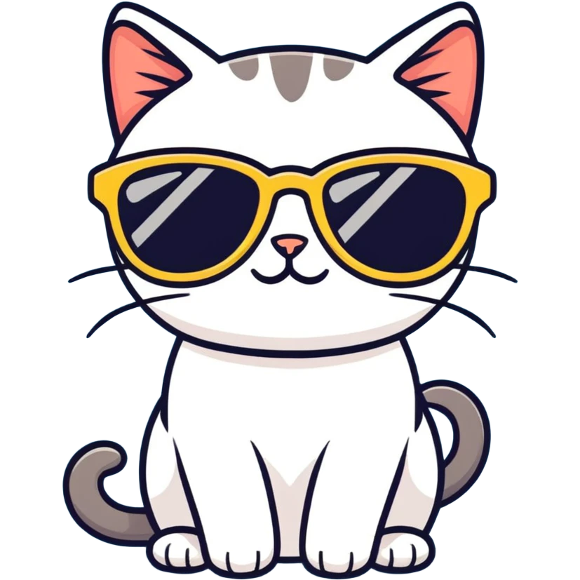 Cat with sunglasses emoji