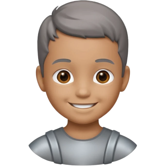 gray metal painted child bust emoji