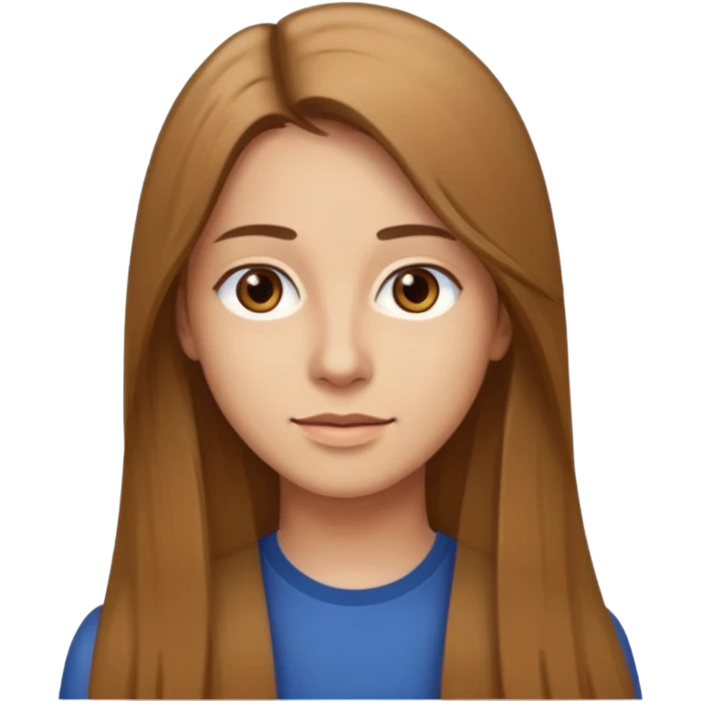 30 yr light brown hair long straight hair, brown eyes emoji