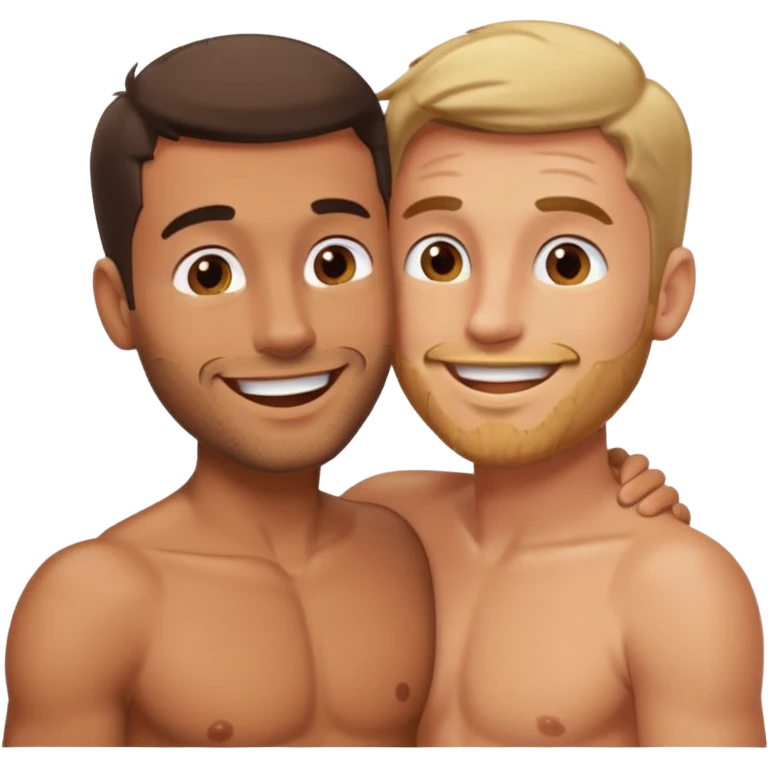 2 shirtless men making out emoji