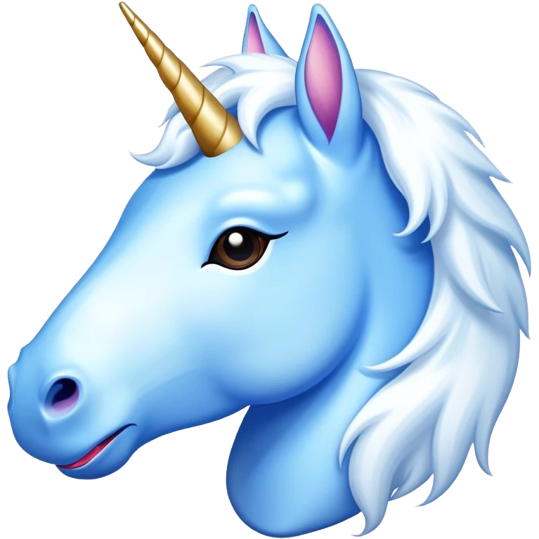 Blue unicorn with tongue sticking out  emoji