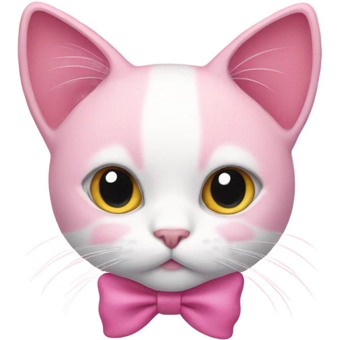 Pink cat with bow emoji