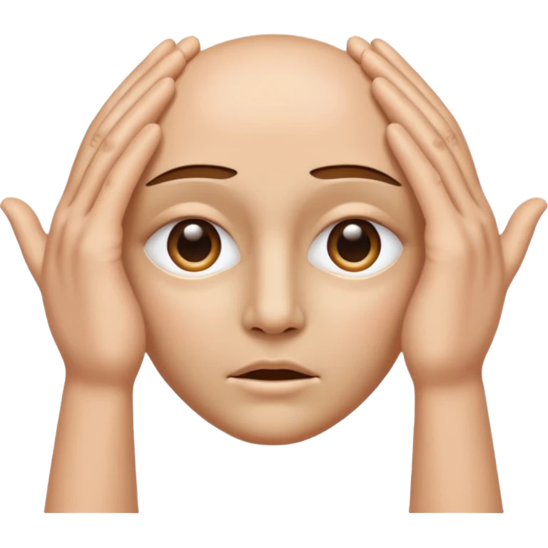 face with hands for eyes emoji