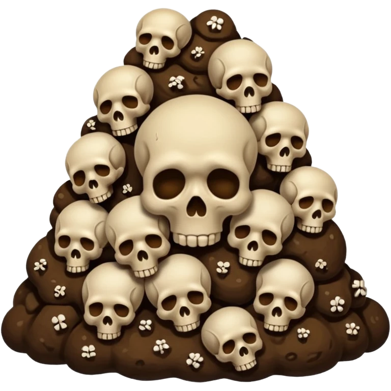 poop emoji with bones and skulls emoji