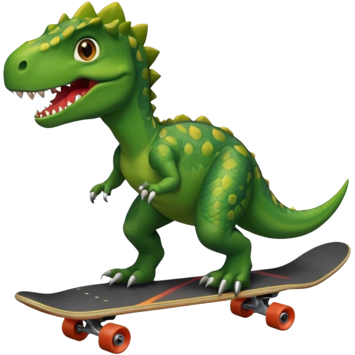 Dinosaur on a skateboard emoji