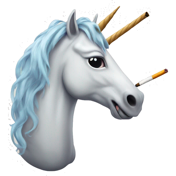 Unicorn smoking a cigarette emoji
