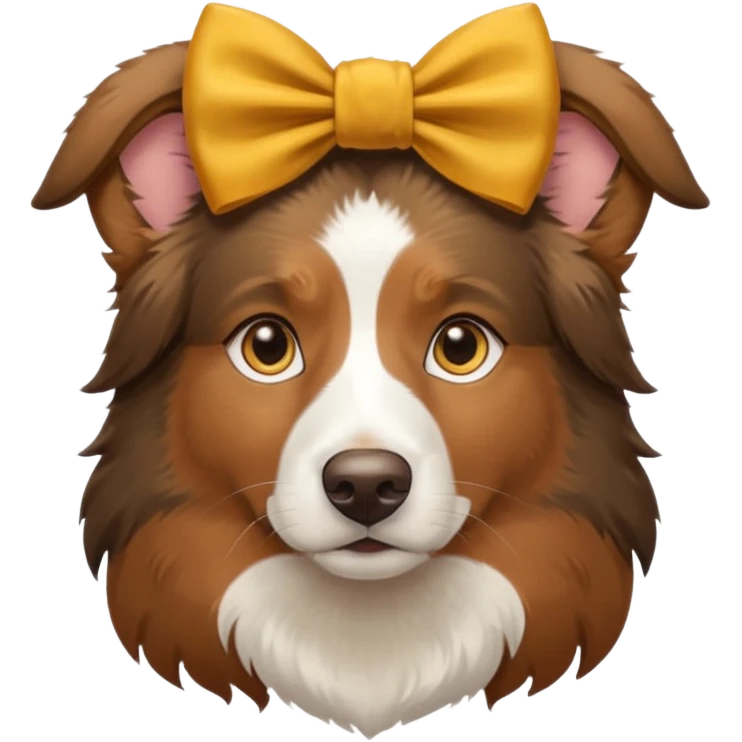 aussie sheperd with a bow on its head emoji