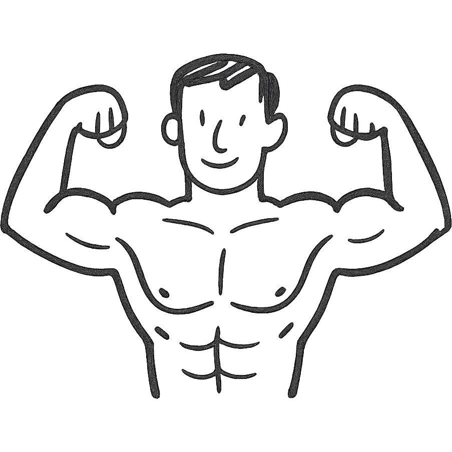 A muscular man. emoji