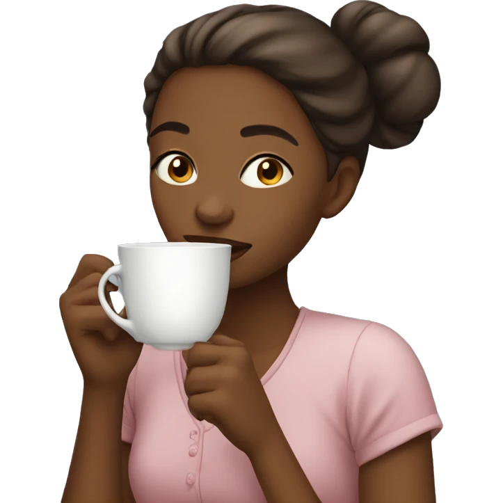 Girl sipping tea emoji