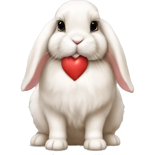 Holland lop bunny with heart  emoji