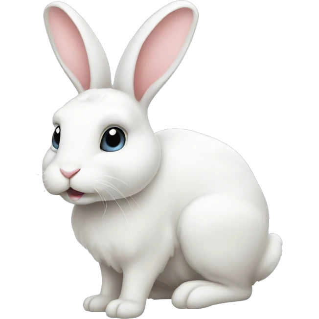 white bunny with floppy ears  emoji