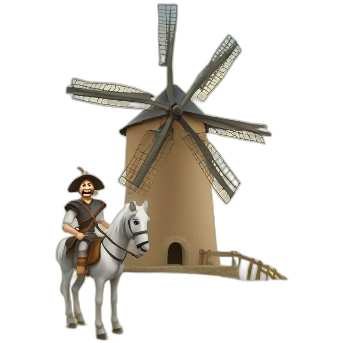 don quixote lifted by windmill emoji