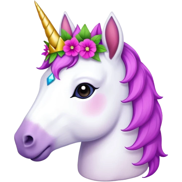 unicorn wearing Petunias crown emoji