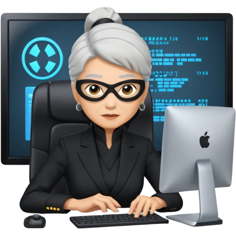 grandmother ninja working in GenAI emoji