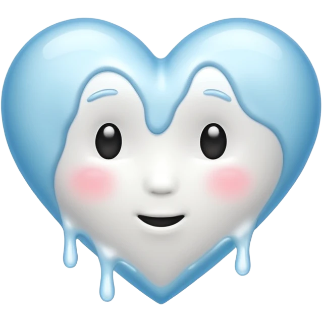 white heart melting emoji