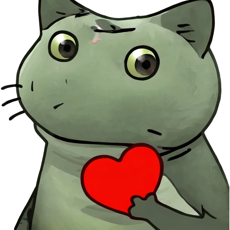 cat with red heart in his arms emoji