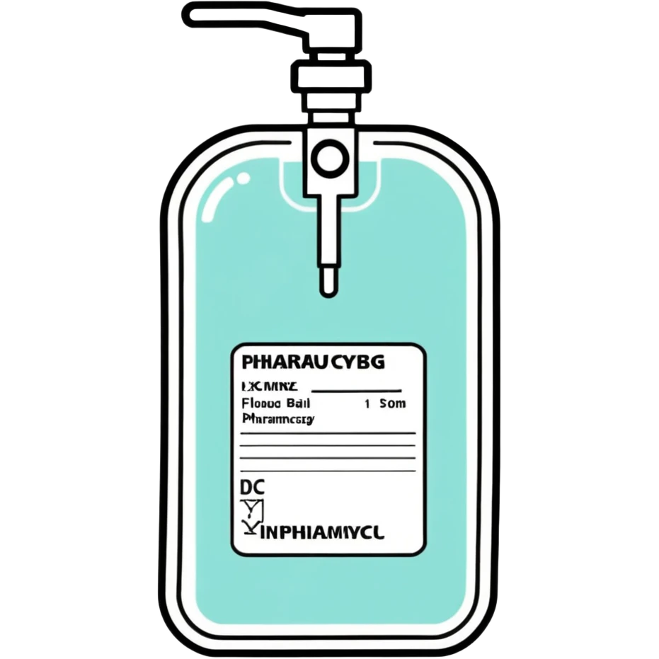 Hospital Intravenous fluid bag filled with 500ml, pharmacy label emoji