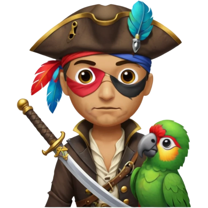 pirate and parrot emoji