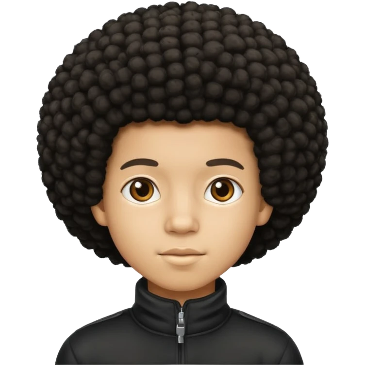 White afro kid  emoji