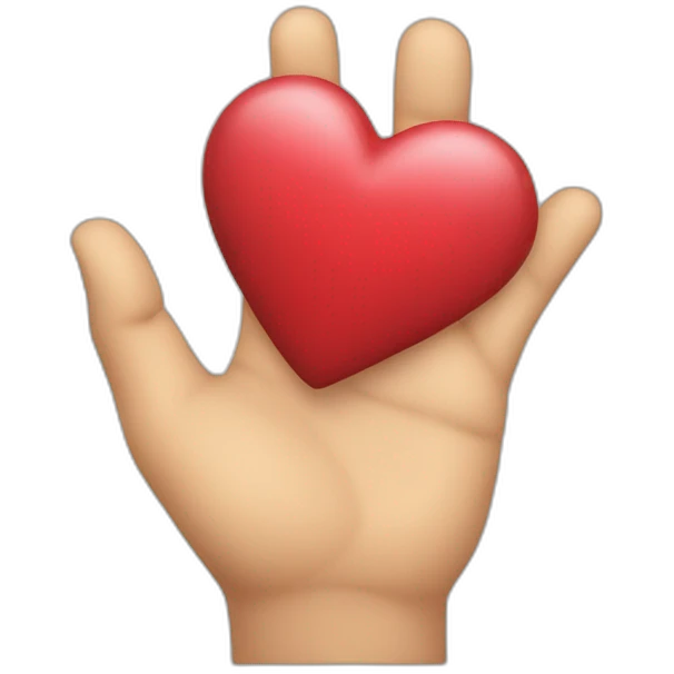 una mano con el dedo corazon estirado y el resto encogidos emoji
