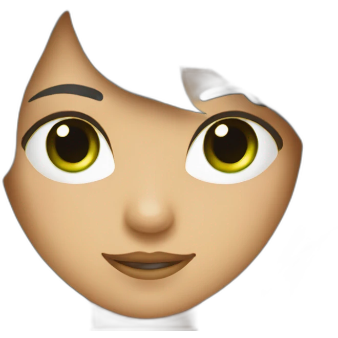 Chat gris aux yeux vert et fille emoji