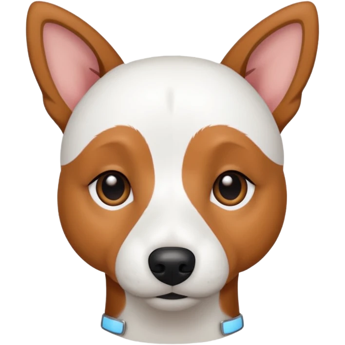 a fully white jack russell the size of a kelpie with light brown ears and a light brown patch on one eye emoji