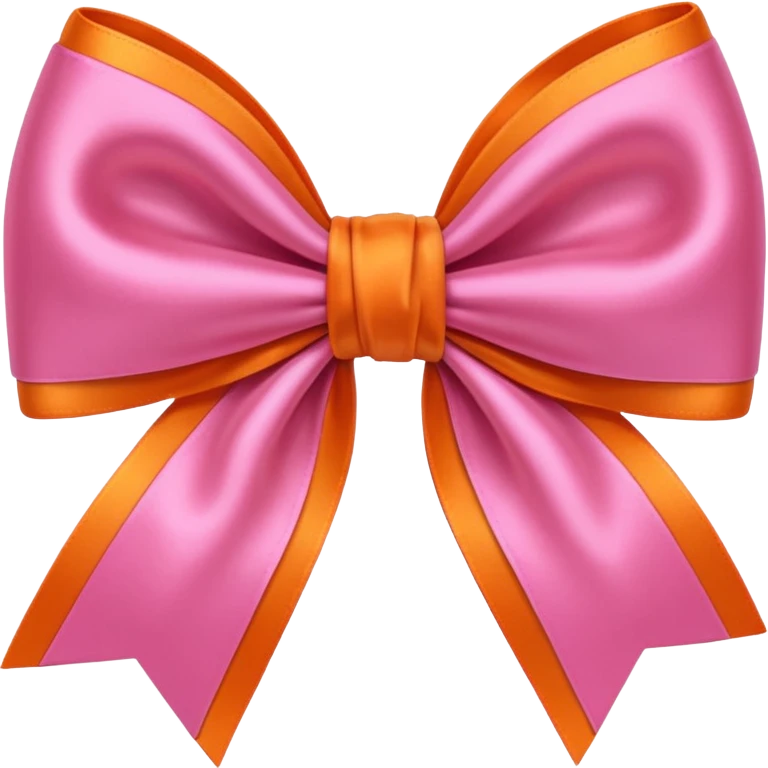 Pink and orange bow emoji