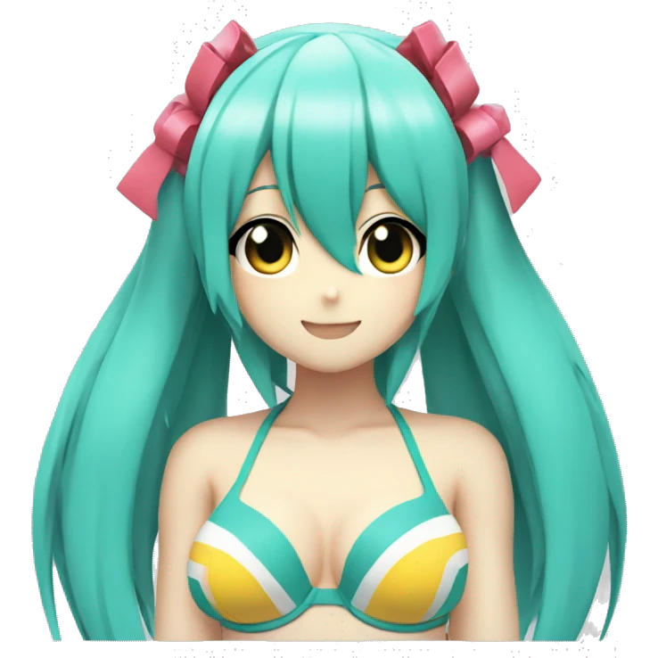 Hatsune miku posing in a bikini emoji