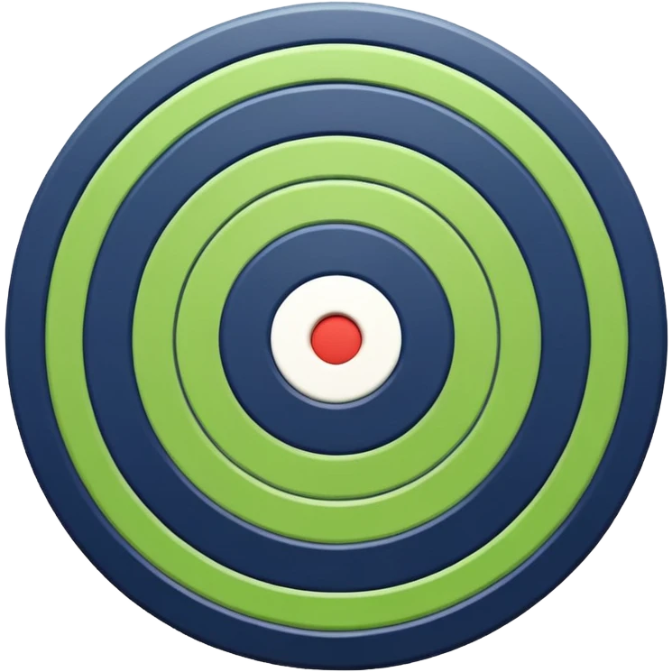 A target with navy rings and a vibrant green bullseye emoji