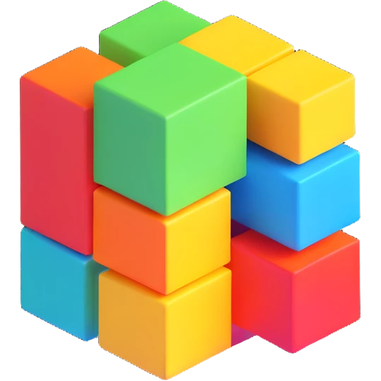 Minecraft logo inspired icon, 3D blocky look, vibrant colors emoji