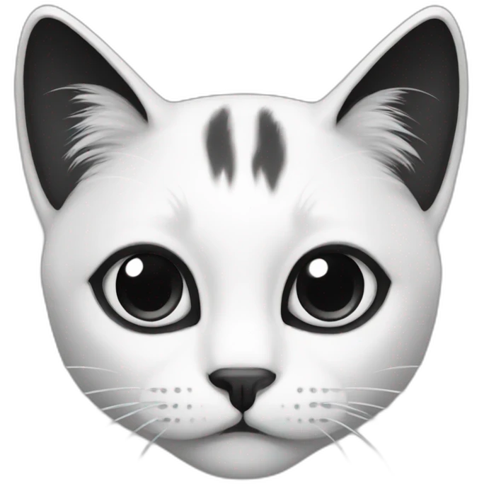 Cat white and black emoji