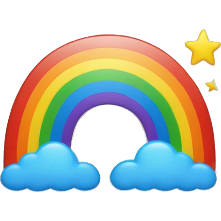 Rainbow and stars emoji