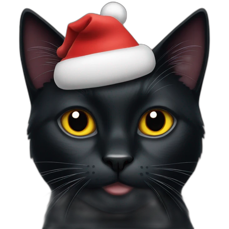 christmas black cat emoji