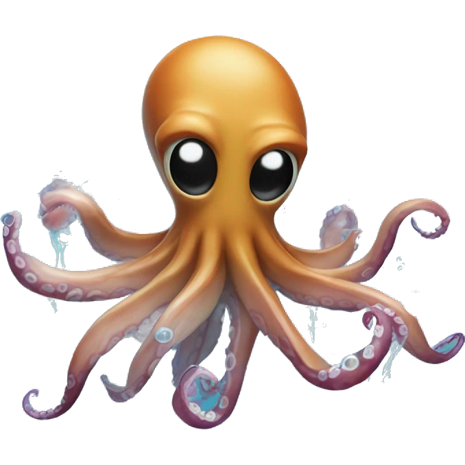 A squid swimming by and squirting ink at you emoji