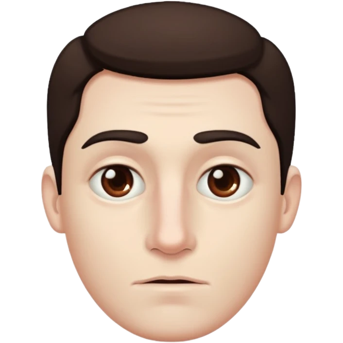 Man with pale skin and a dark brown spot on the end of his nose emoji