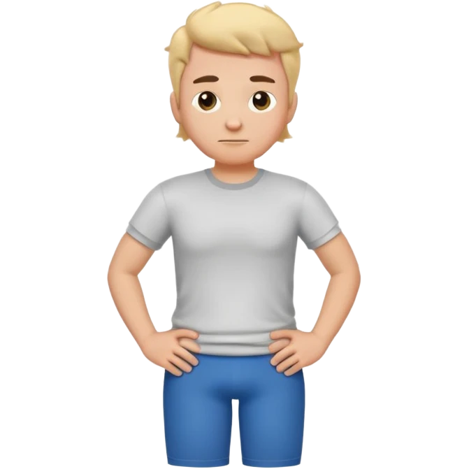 cartoon character with a puffed chest, hands on hips, looking proud, wearing a t-shirt emoji