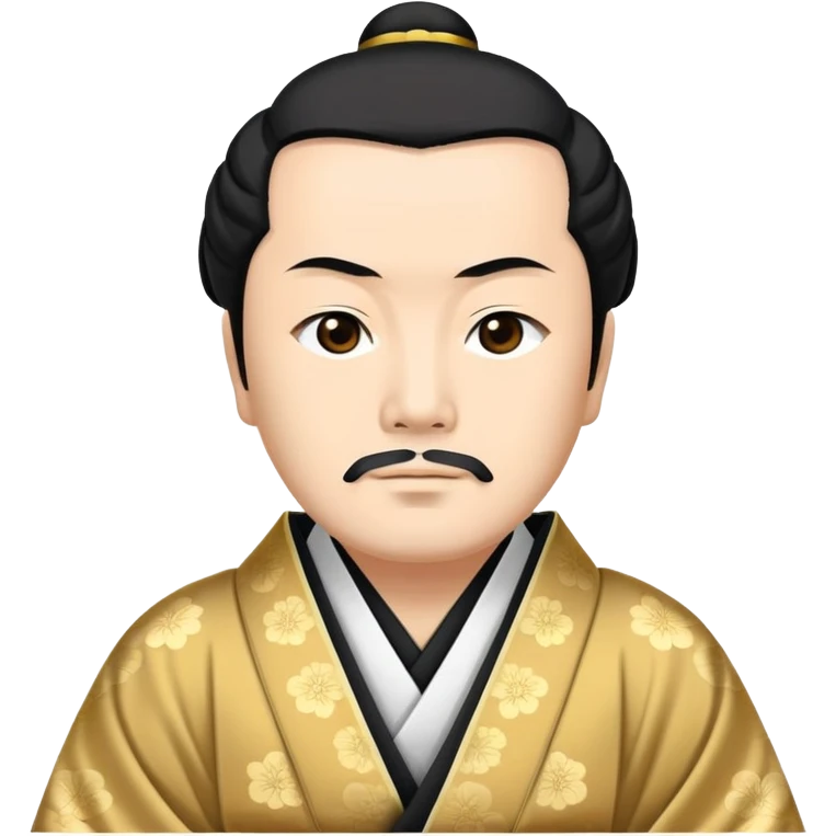 historical Japanese emperor, Edo period, with ho robe and kanmuri, simple and clear emoji