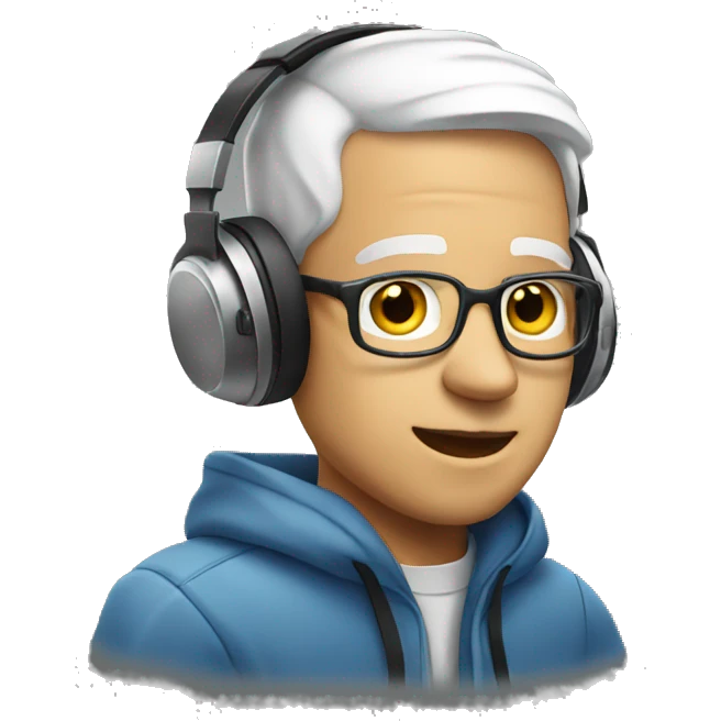 white producer with headphones emoji