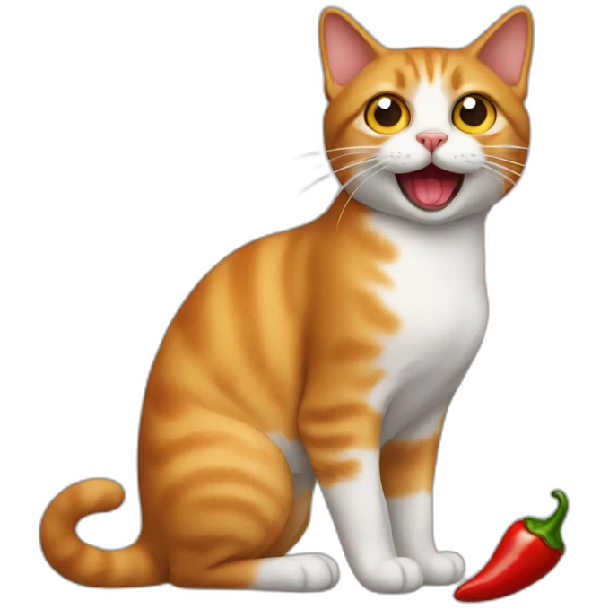 Cat chili pepper emoji