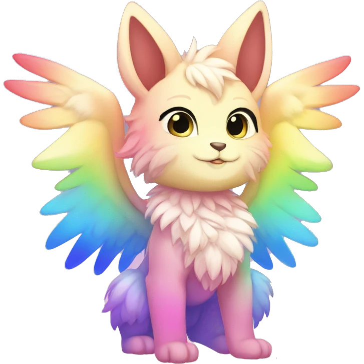 Anthro sparkle-rainbow-gradient-shiny-Chibi-style-Fur-Sona-Fakémon Full Body emoji