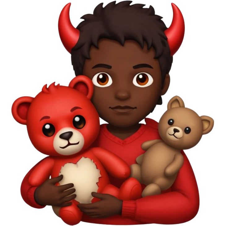 Devil hurting a teddy bear emoji