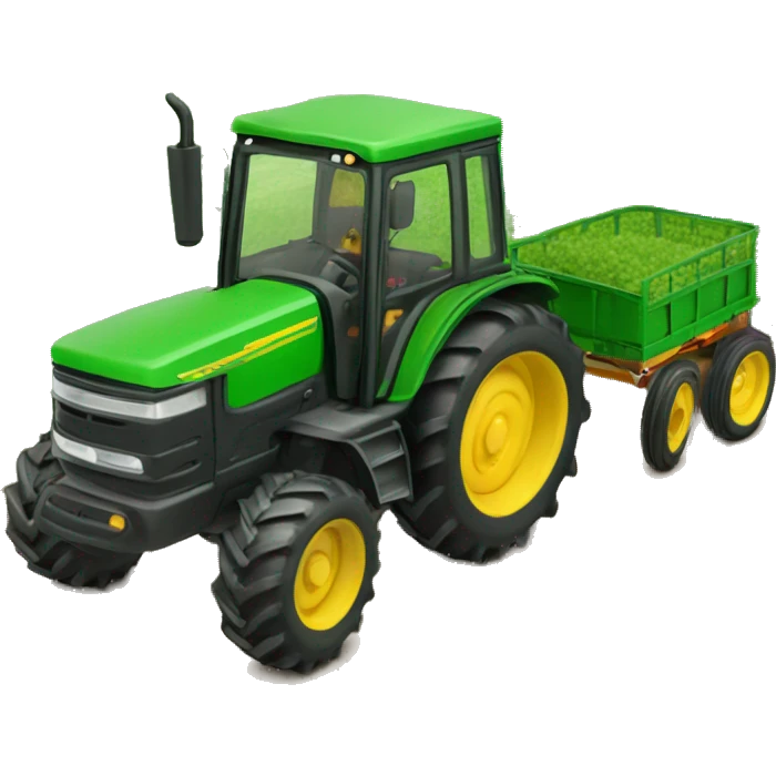 Tractor verde con si carro emoji