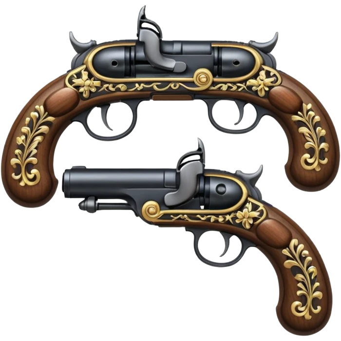 flintlock pistols forming an x emoji