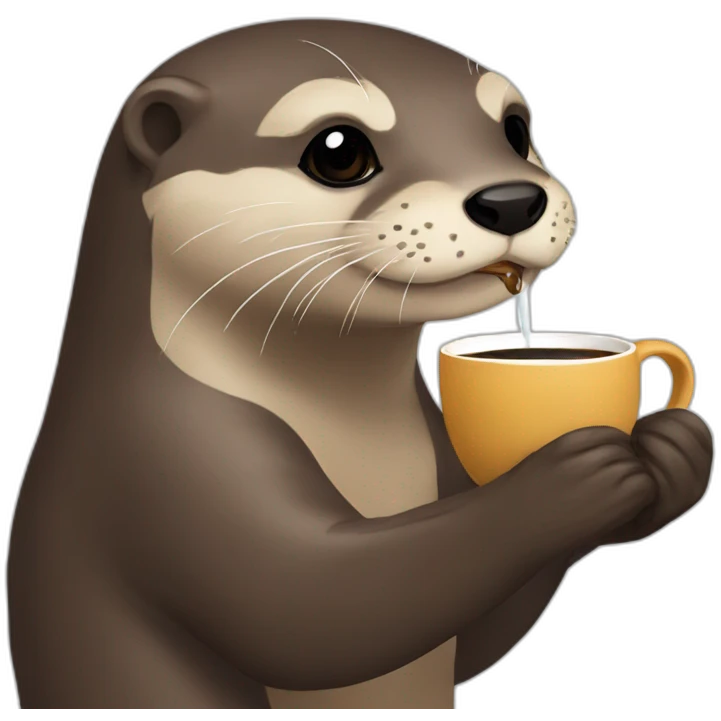 small claw river otter drinking coffee discord emote emoji