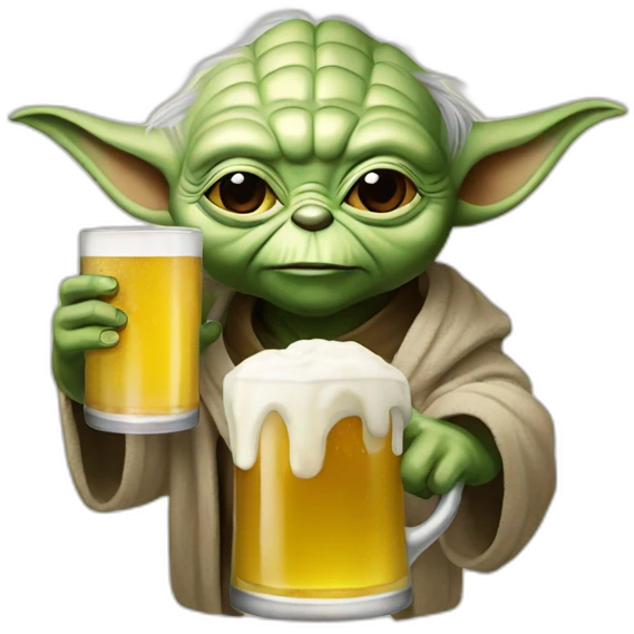 Yoda drink beer emoji